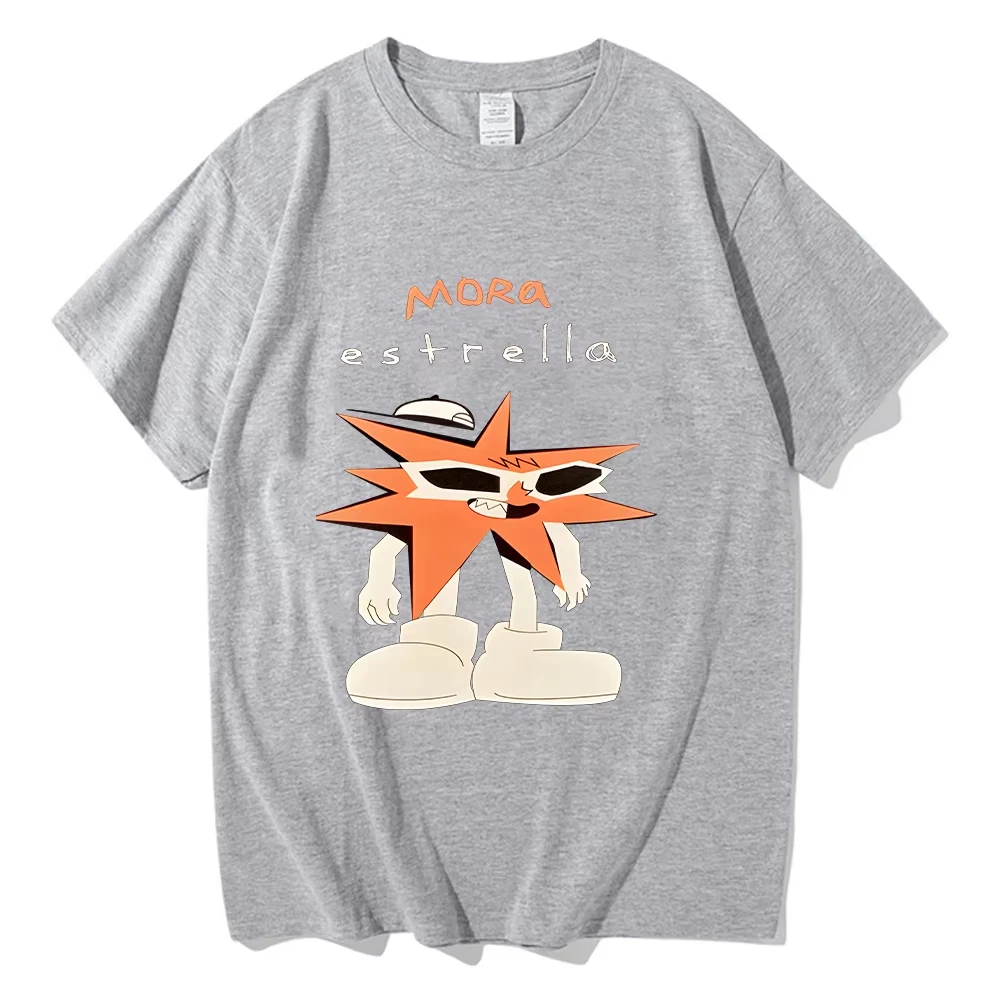 Mora Estrella One Sided T-shirt Cotton Unisex Garment Oversized Fashion Versatile Tee Shirt Harajuku Design Casual Tops Clothes