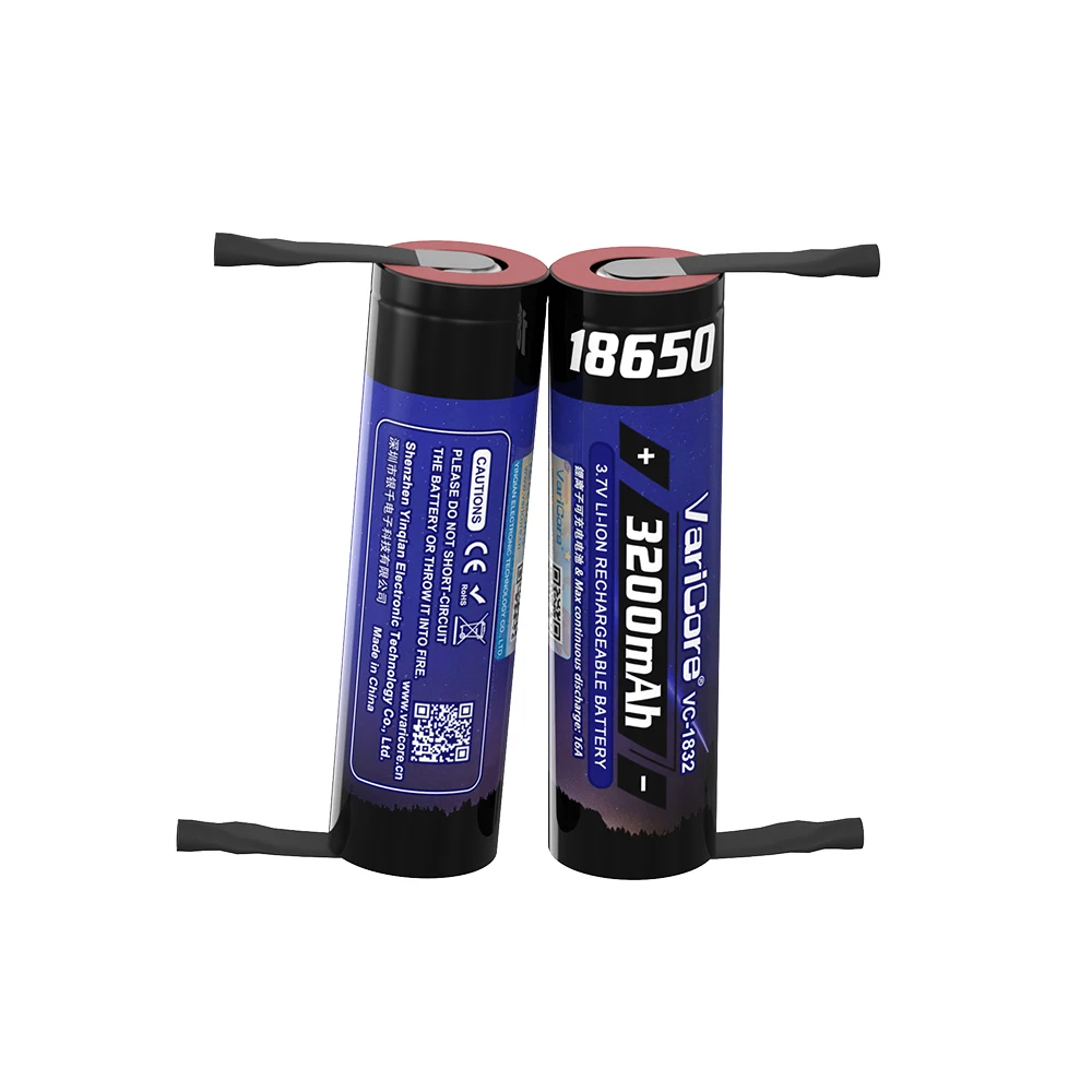 VariCore 3.7v 18650 Rechargeable Battery Li-ion 3200mA 20A Power Batteries DIY Nickel sheet for High drain devices