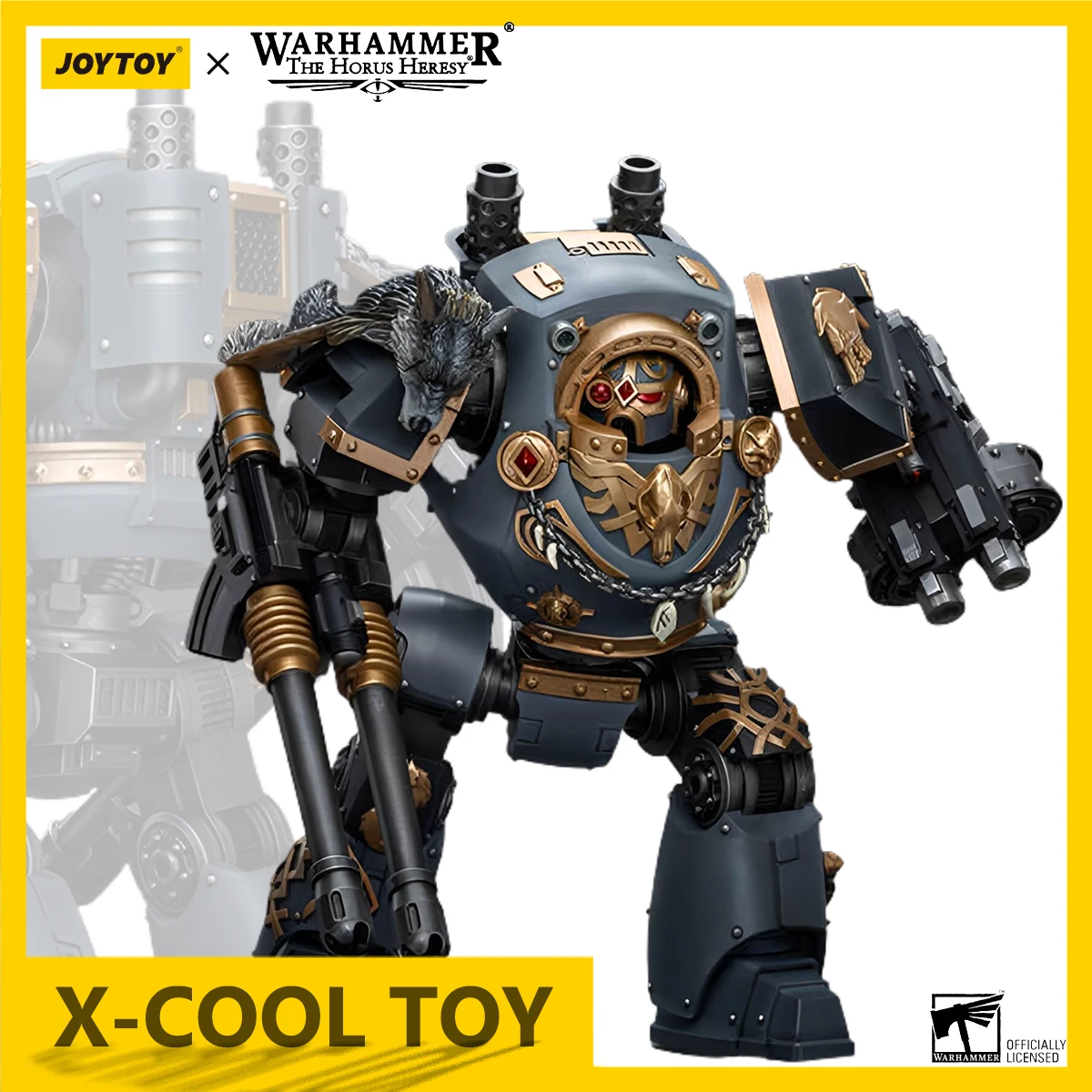 JOYTOY Warhammer Space Wolves figura de acción Contemptor Dreadnought con Gravis Bolt Cannon Joint modelo móvil Anime estatua Juguetes