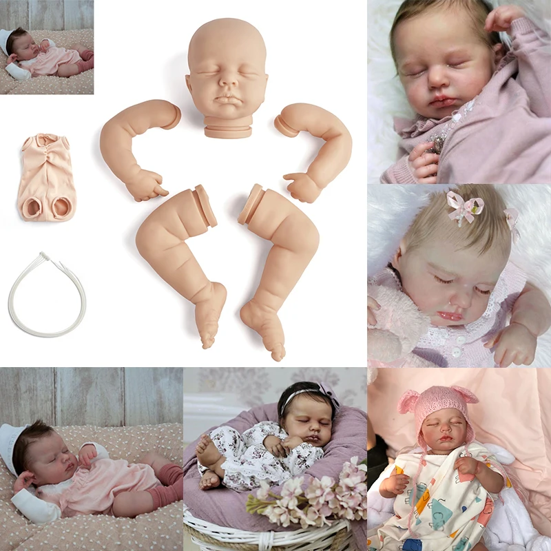 19 بوصة لولو النوم تولد من جديد دمية عدة لم تنته غير مصبوغ الطازجة اللون فارغة لتقوم بها بنفسك أجزاء دمية مع القماش الجسم تحصيل الفن دمية #1