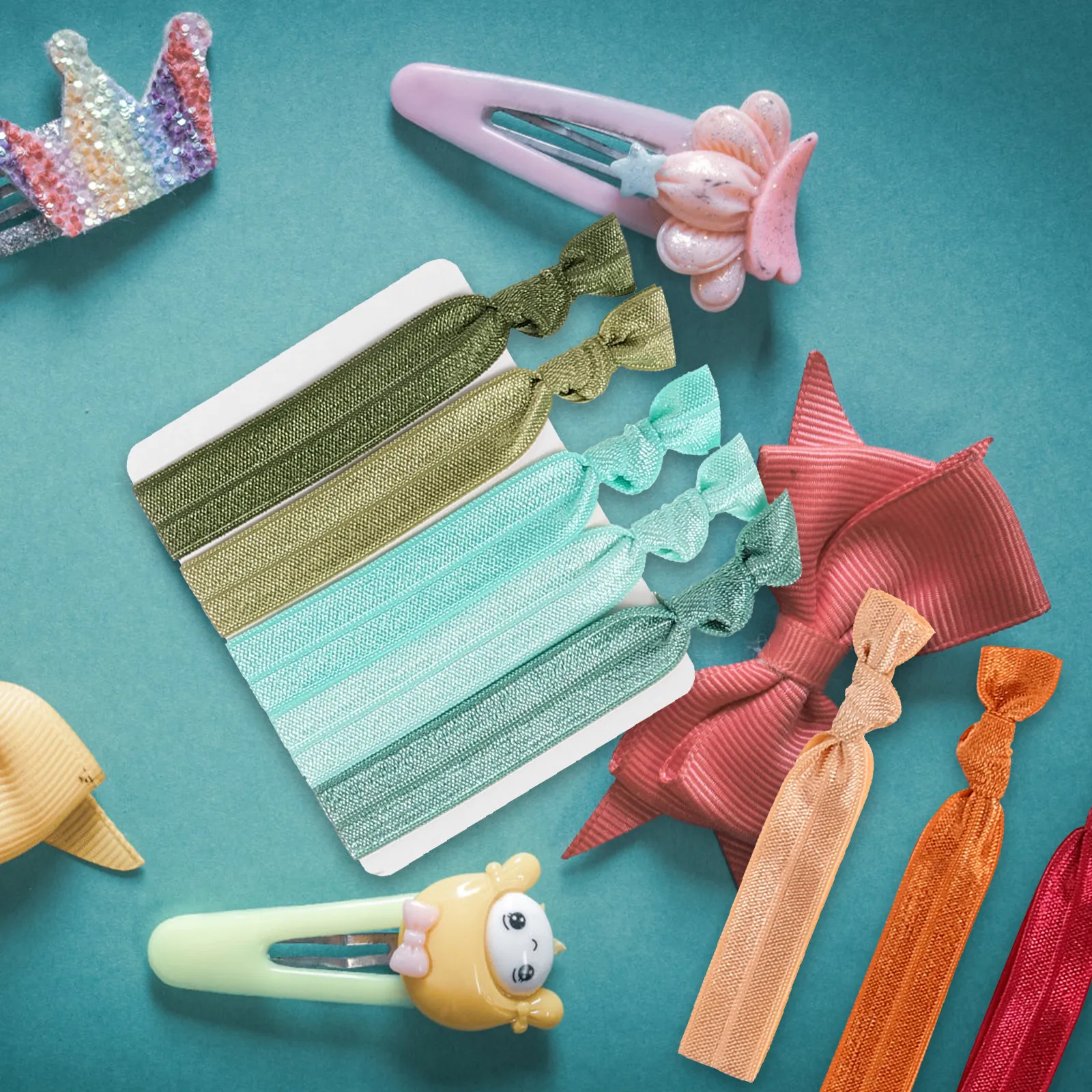 

25 шт. разноцветных эластичных резинок для волос, маленькие резинки для хвостиков, не оставляющие заломов, милые аксессуары для волос для девочек, для макияжа и умывания