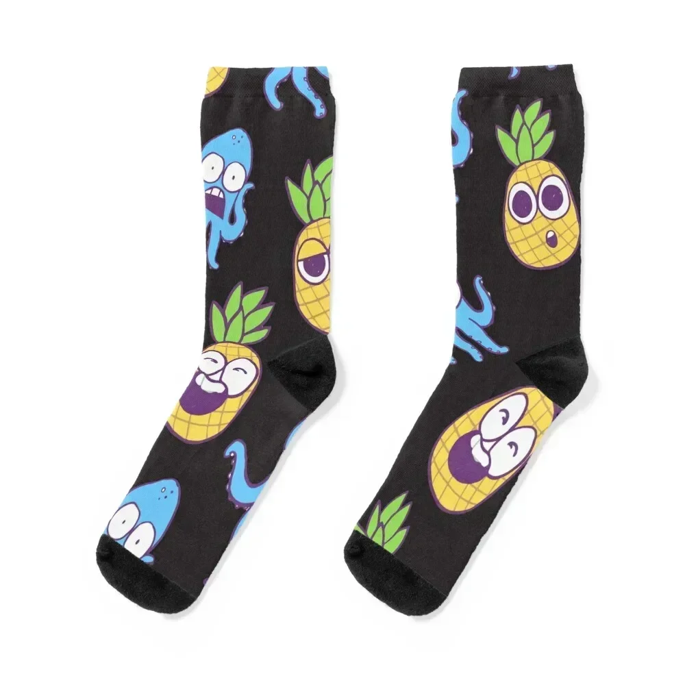 

Pineapple Octopus Socks Stockings compression bright garter Socks Women's Men's