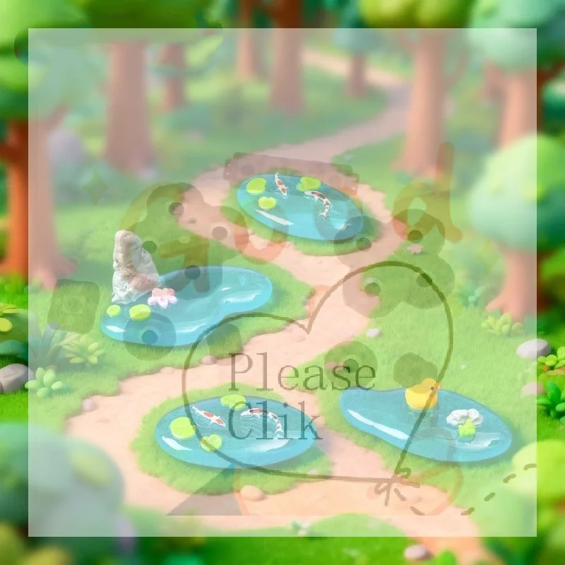 Bonsai Garden With Koi Pond - 【HG】Mini Ornamentos de Resina para Lagos