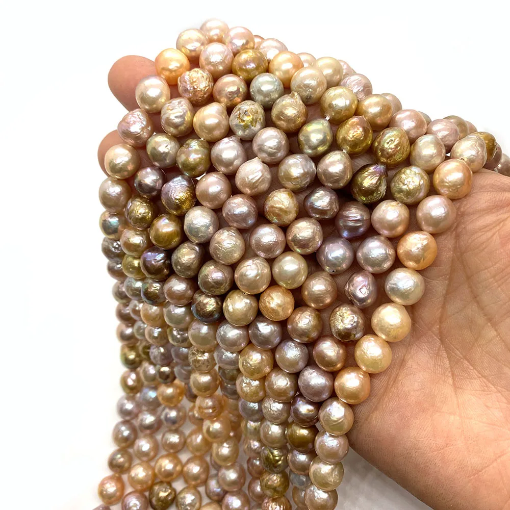 Natural Freshwater Pearl Bead Charm Pink Baroque Near Round Recycled Beads DIY Necklace Bracelet Jewelry Making Accessories