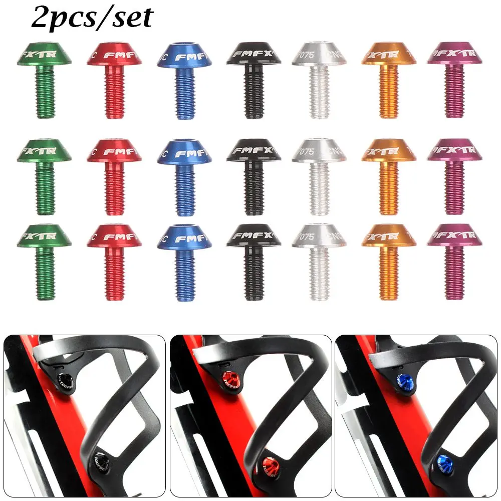 2pcs Colorful Water Bottle Aluminum Alloy Screw Bolts Holder Cage Stainless Steel Screw