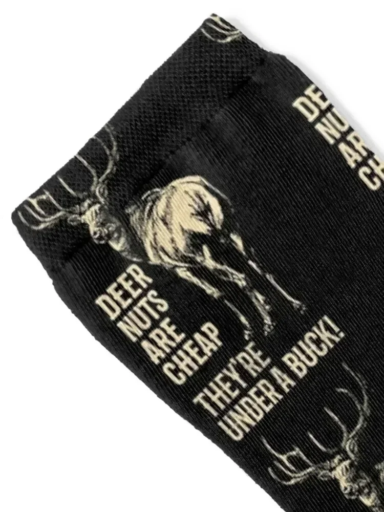 Deer Nuts Are Cheap They're Under A Buck Deer Funny Hunting Socks gift christmas gift happy hockey Male Socks Women's