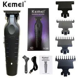 Kemei 2299 Barber Cordless Hair Trimmer 0mm Zero Gapped Carving Clipper Detailer Professional Electric Finish Cutting Machine