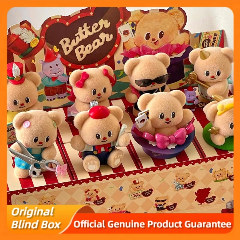 

Genuine Butter Bear Top Team Series Blind Box Figurines Trendy Toy Flocking Dolls Ornaments Collection Mystery Box Toy Kids Gift