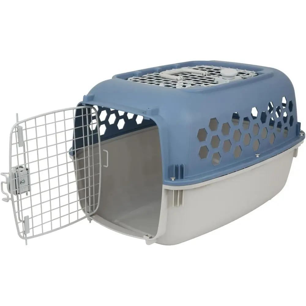 

Вентилируемая пластиковая клетка для животных с двумя дверями, одобренная авиакомпаниями, складная для путешествий и визитов к ветеринару