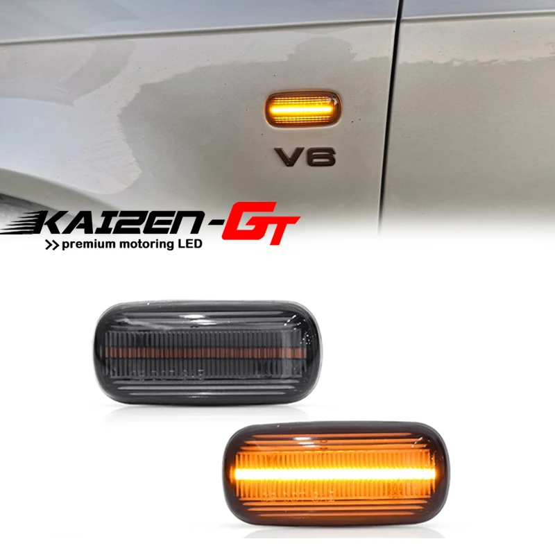 2PCS High Power Smoked Lens Amber LED Front Fender Side Marker Lights For Audi A3 S3 8P A4 RS4 S4 B6 B7 A6 S6 RS6 A6 C5 C7 etc