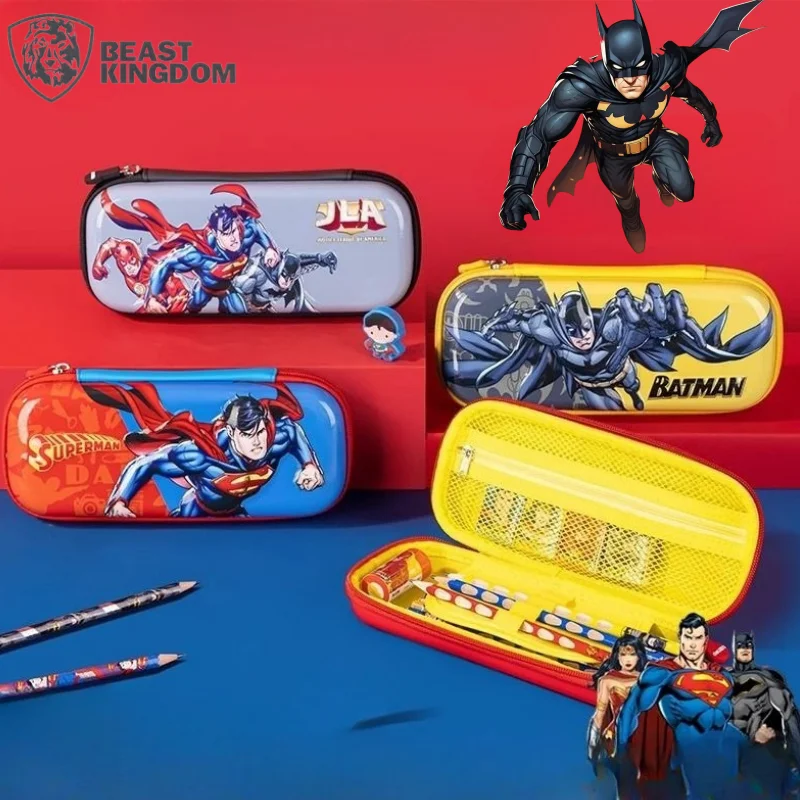 

BeastKingdom Бэтмен Супермен Флэш креативный мультфильм студенческая коробка для канцелярских принадлежностей аниме периферийные трехмерные пеналы