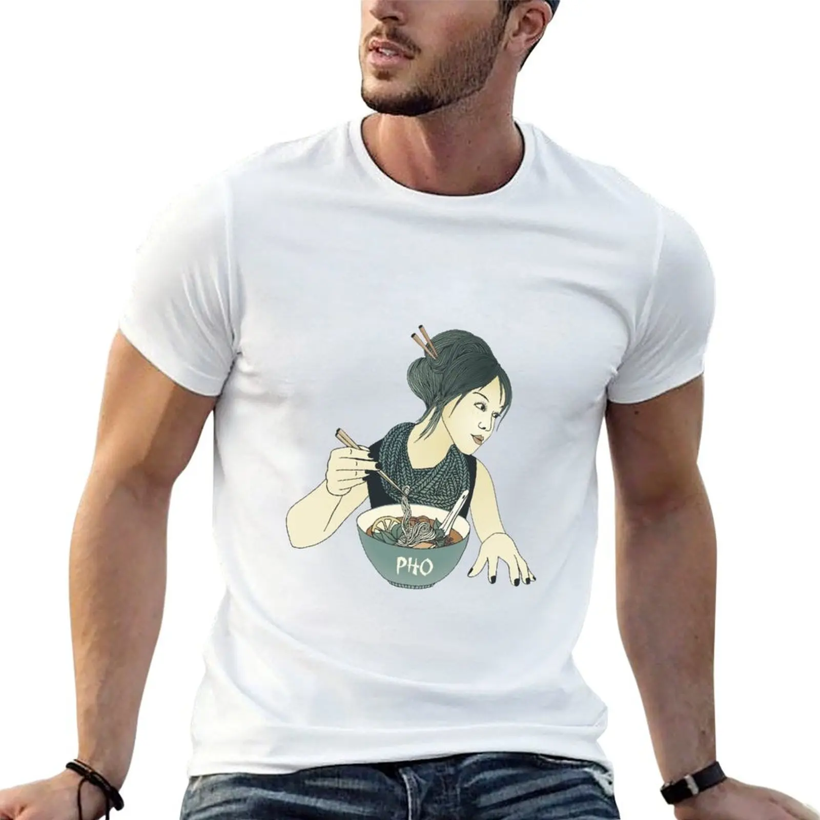 Lady Pho T-Shirt Basic Solid Color Casual Tee Shirt