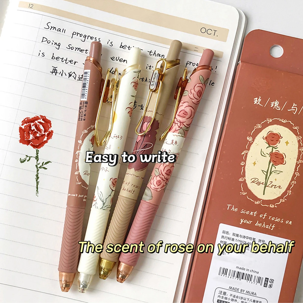 

Набор нейтральных ручек Kawaii/4 шт./1 коробка/пресс-нейтральная ручка/0,5 мм/ST наконечник ручки/быстросохнущий/студенческое письмо/черная ручка/канцелярские принадлежности