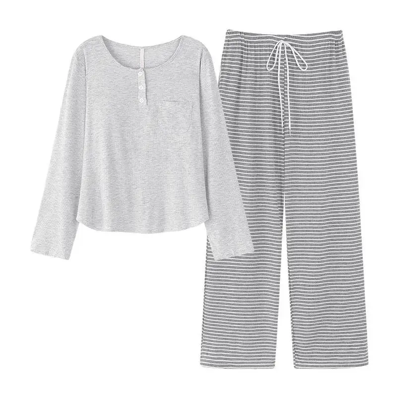 Women's long sleeved pajama set women's spring and autumn new style lace lace long pants home wear sweet two-piece set for girls