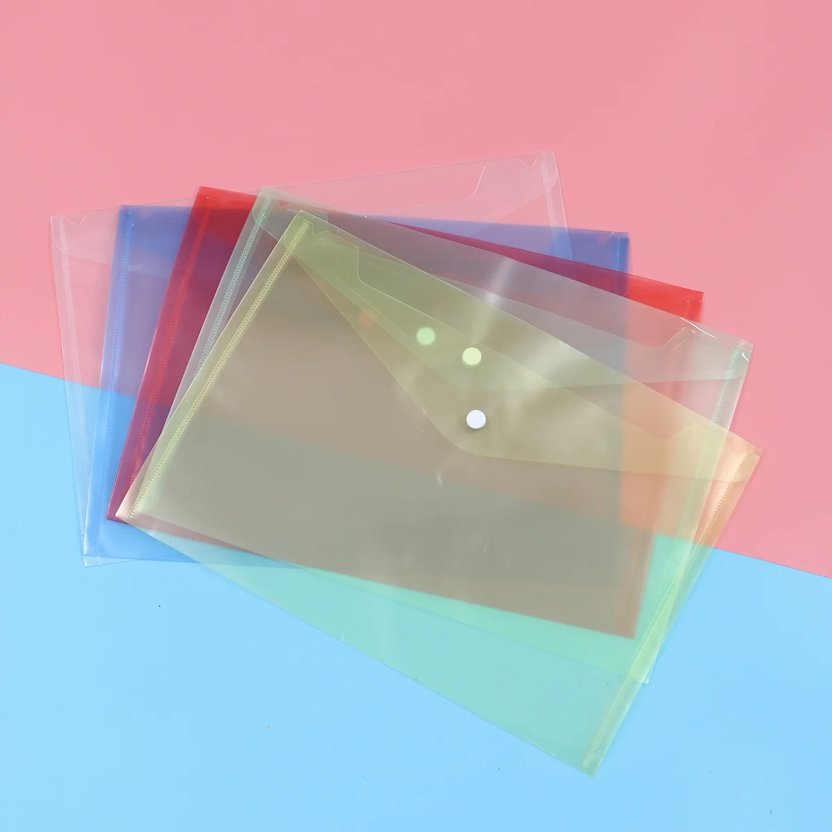 24Pcs 투명 두꺼운 플라스틱 파일 가방 지퍼 주최자 문서 홀더 사무실 학교 홈 여행 폴더 케이스