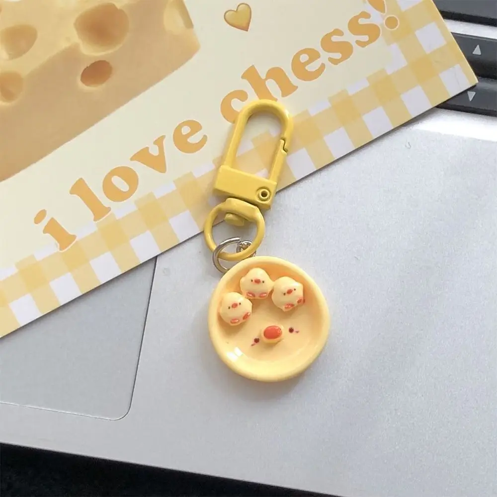 1Pcs Breakfast Plate Toast Banana Key Pendant Cute Lanyard Key Ring Ornament Fun Simulation Food Play Creative Bag Keychain