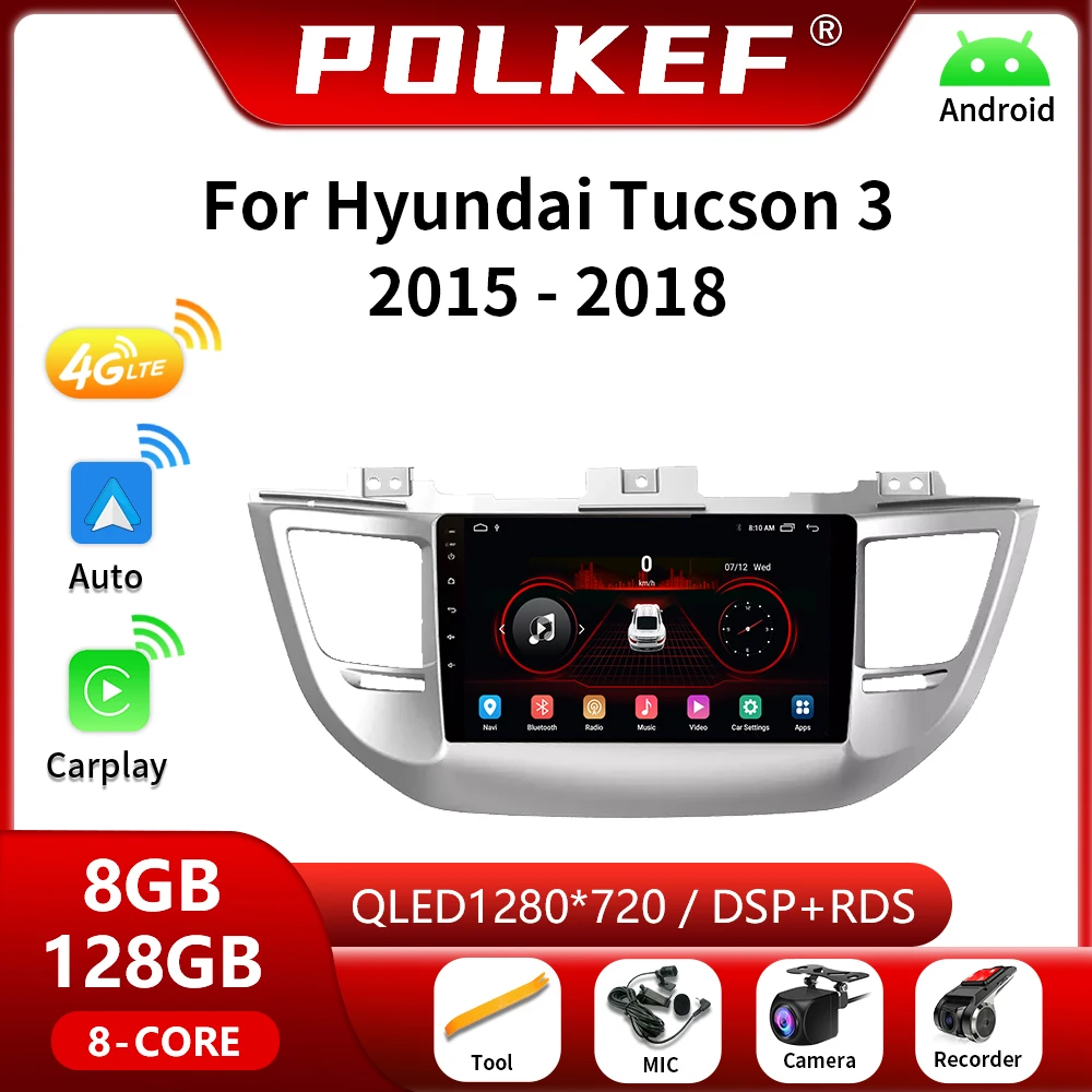 Radio samochodowe Android 13 dla Hyundai Tucson IX35 3 2015-2018 multimedialny odtwarzacz wideo nawigacja GPS cartplay DSP 2 din jednostka główna DVD