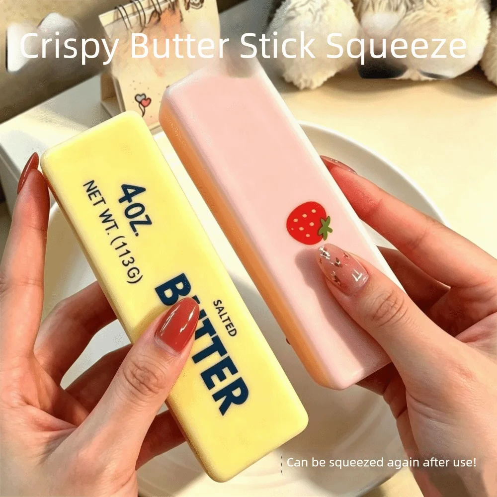 Wax Coating Butter Stick Squishy Sound Crispy Sensory Fidget Crunchy Butter Stick Pinch Finger Relax Butter Bar Toy Adult Kids