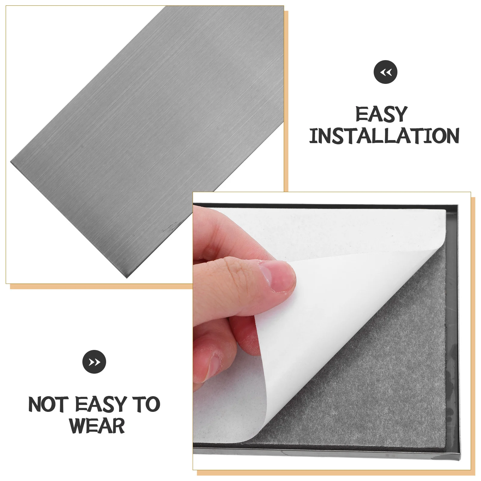 2 قطعة 25X11 سنتيمتر فارغة علامة باب معدني الفولاذ المقاوم للصدأ لوحة قابلة للنقش لاصق غرفة المكتب علامة جدار جبل مدرسة فندق مستشفى #5