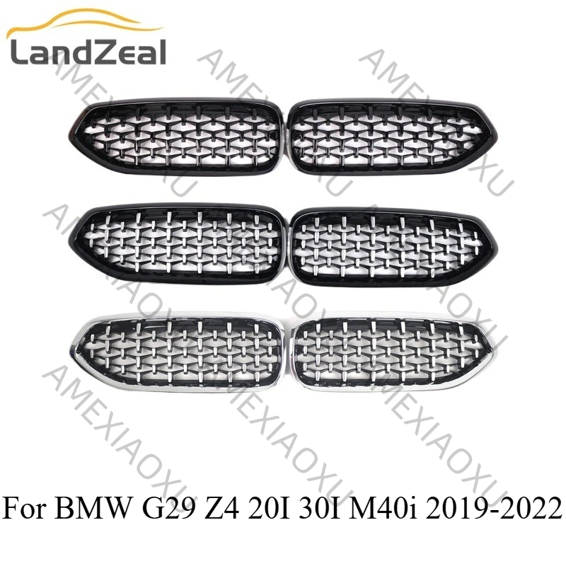 

51138091295 51138091296 Front Bumper Center Kidney Grilles Glossy Black Frame Chrome Diamond For BMW G29 Z4 20I 30I M40i 19-22