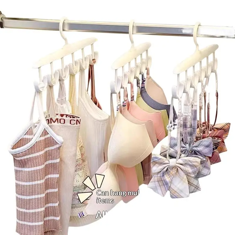 5Pcs Multi Hook Clothes Hanger With 360 Degree Rotating Hooks Space Saving Design For Storing Camisoles Bras Underwear In Close