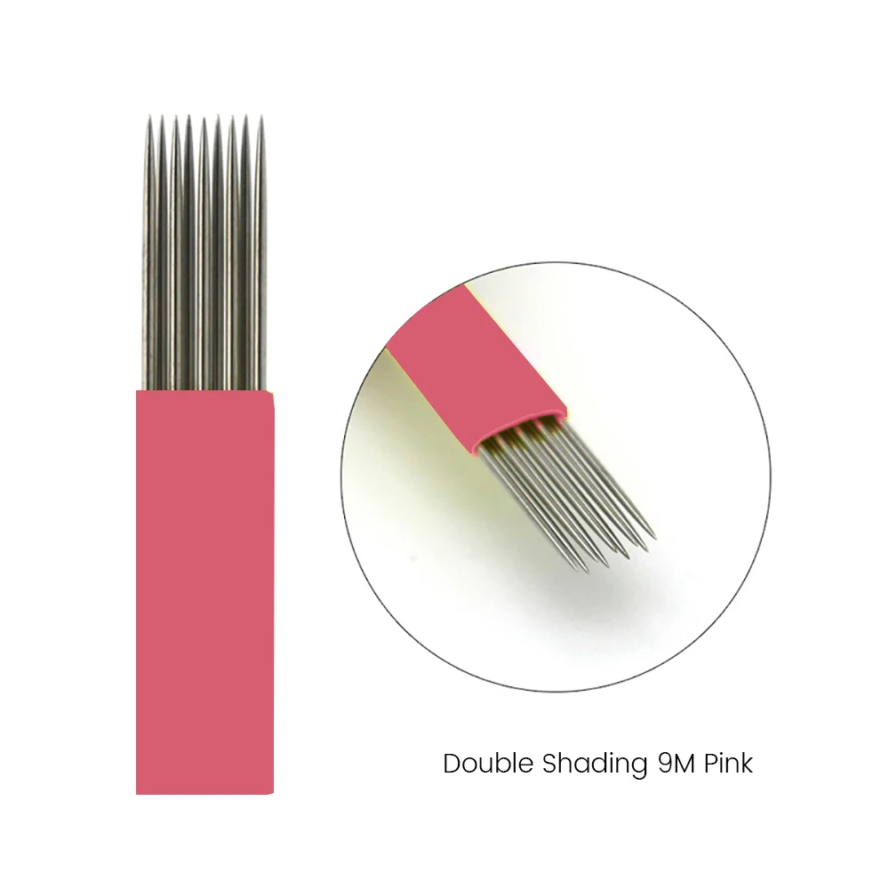 Double Shading Needles 2 Rows Microblading Shade Blades DOUBLE- ROW Fog Eyebrow 3D Aiguille Agujas Tattoo Supplies Hair Strokes