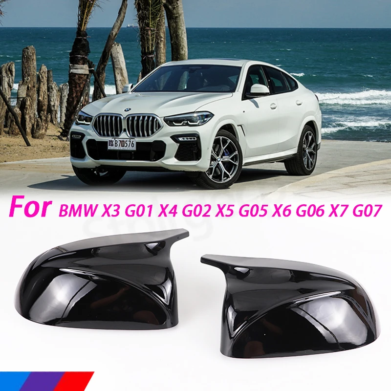 Car side Rearview Mirror caps CAP High-class Horn For BMW x3 G01 x4 G02 x5 G05 X6 G06 X7 G07 Accessories M3 Style Mirror cover