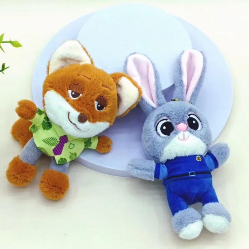 

New Cute Adorable Fox Nick Plush Toy Keychain Rabbit Judy Stuffed Doll Hanging Accessory Doll Gift