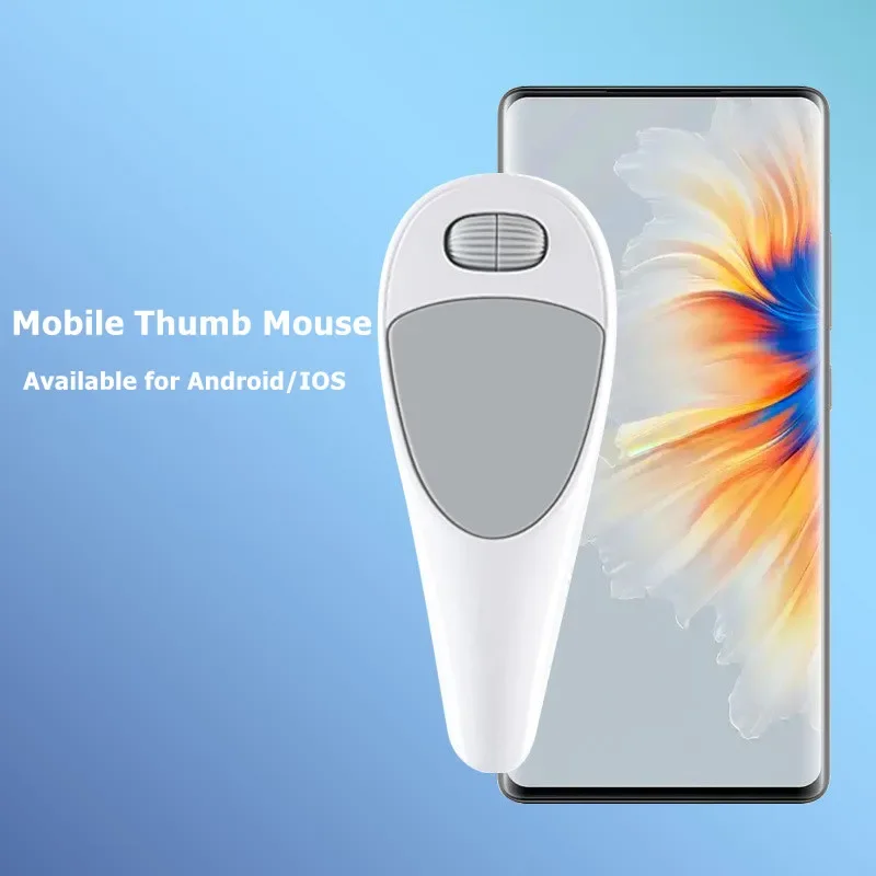 

Беспроводная воздушная мышь Bluetooth, перезаряжаемая эргономичная мышь Type-C с сенсорным управлением, мини-мышь с большим пальцем для мобильных телефонов и планшетов