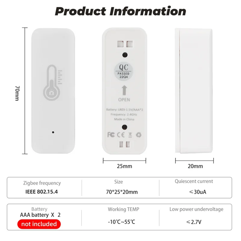 ABAN Tuya Wifi Temperature And Humidity Sensor Indoor Humidity Sensor APP Monitoring For Alexa Google Home Voice