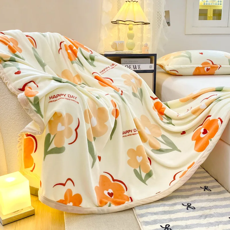 Winter Thickened Blanket Warm Sleeping Nap Milk Velvet Blanket Multi-functional Children's Quilt Home Office Use