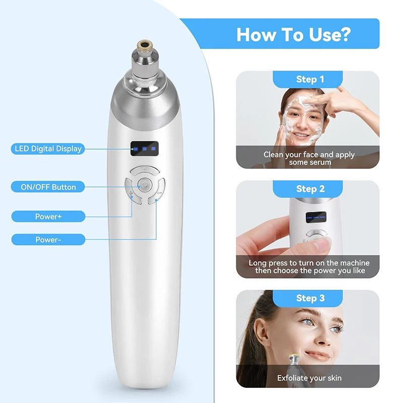 Máquina de microdermoabrasión de diamante portátil, dispositivo de belleza para exfoliación Facial, eliminación de espinillas, herramienta para el