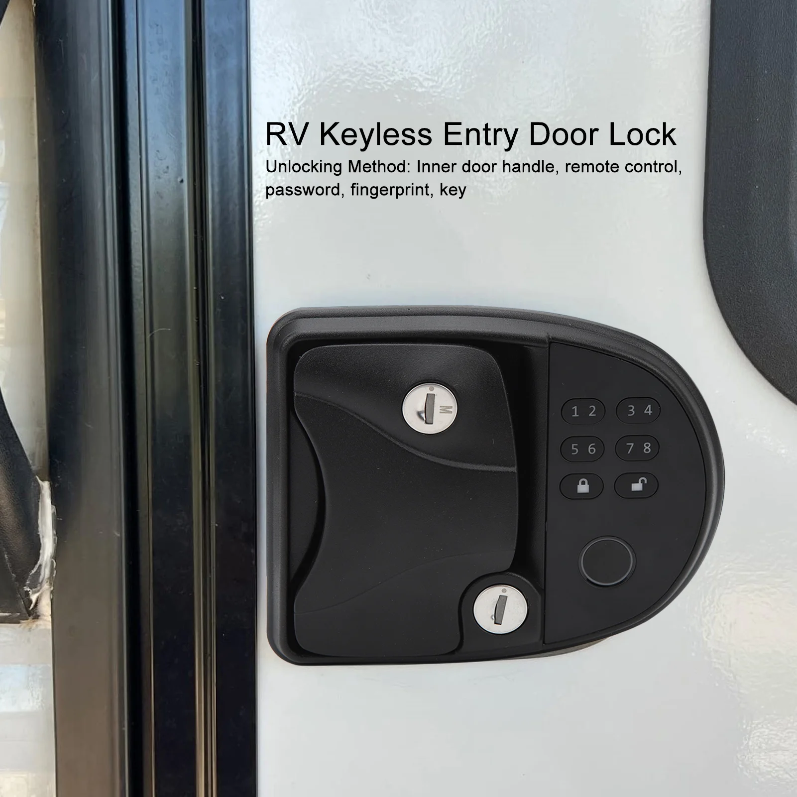 for Campers 5th Wheel Trailer RV Keyless Entry Keypad Remote Control Door Digital Lock Latch Handle Deadbolt Set