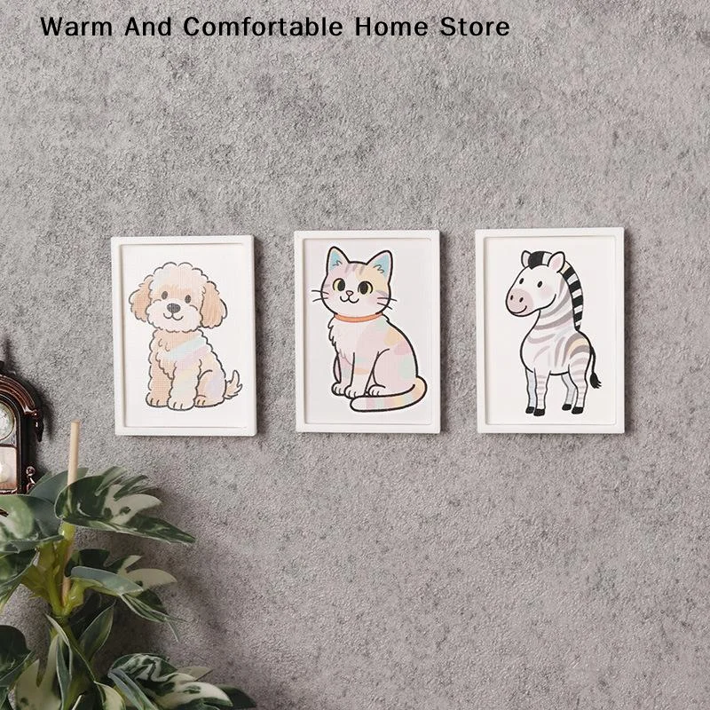 【SE】3 piezas de marcos de fotos en miniatura de estilo moderno para casa de muñecas, mural a escala 1:12, mini manualidades, adornos para casa de juegos, juguetes para niños