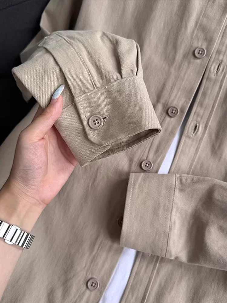 

Японская мужская одежда из чистого хлопка Sle y Long Sve, осенняя новая свободная рабочая одежда Cleanfit, цветная молодежная мода