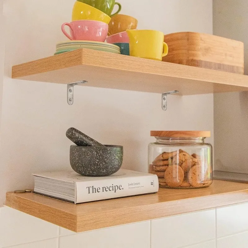 

10 шт./пакет, L-образные угловые кронштейны с винтами, прямоугольные кронштейны из нержавеющей стали, сделай сам, для полки, корпусной мебели, фурнитуры