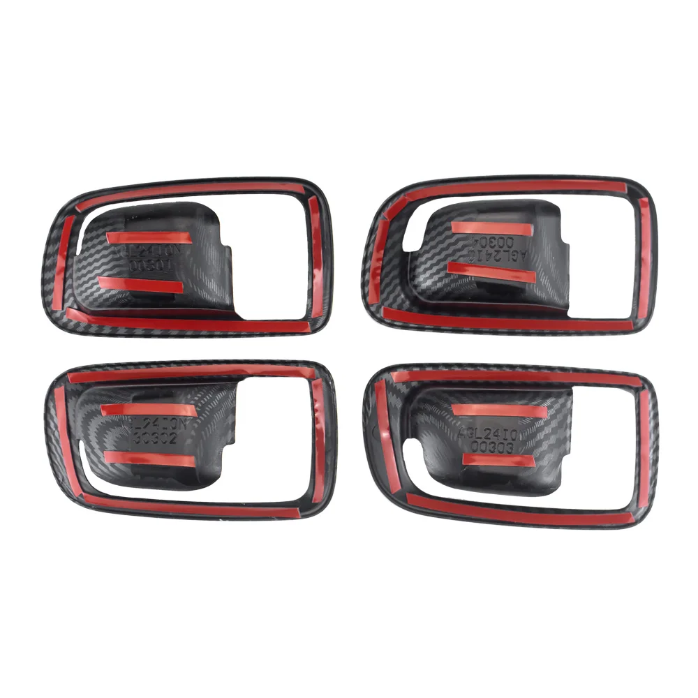 4pcs ABS Inner Door Open Handle Cover Carbon Fiber Color Interior for Mitsubishi Strada Triton L200 2019-2022