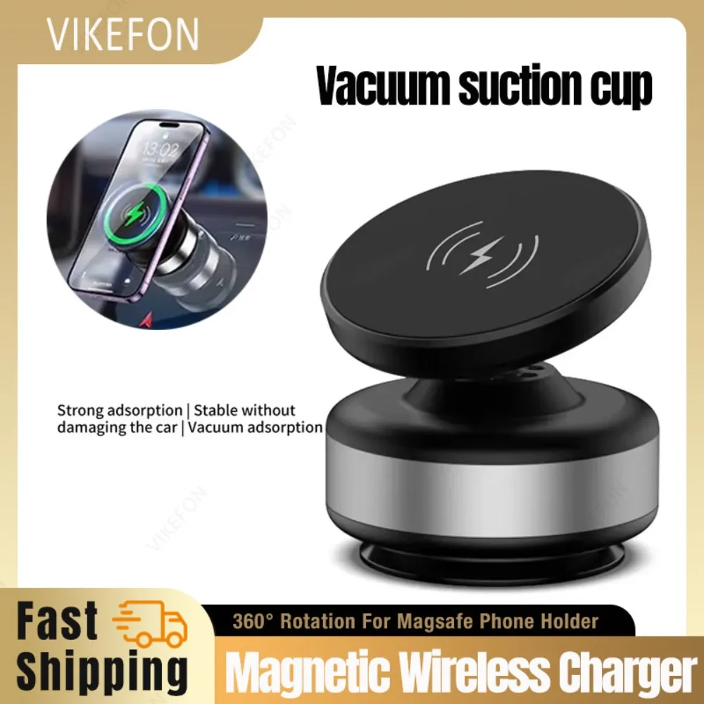 

Center Console Magnetic&Vacuum Suction Cup Phone Holder Car Wireless Charger for Magsafe iPhone 16 15 14 13 Fast Charging Stand
