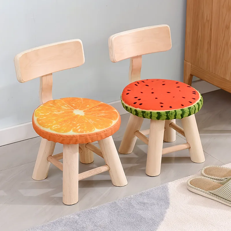 Children\'s bench small chair cartoon cute stool family solid wooden  kindergarten   Minimalist Modern furnitureWF