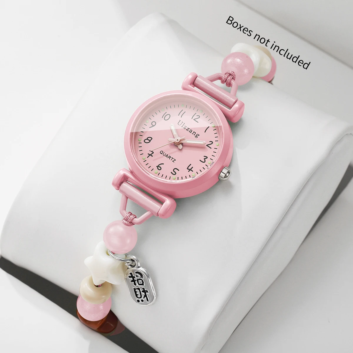 Jewelry Making Watches - ファッションピンクアラビア文字盤女性腕時計女子学生ビーズストラップクォーツ腕時計時計ギフトレロジオフェミニーノ (箱なし)