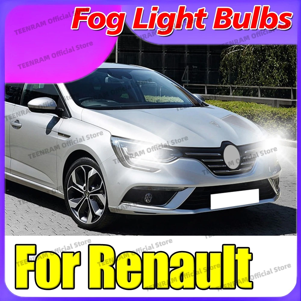 

2x LED Fog Lights H8 H11 H16JP For Renault Grand Scenic Clio 2 3 4 2002-2018 Fluence Espace Duster Dokker Captur Arkana Alaskan