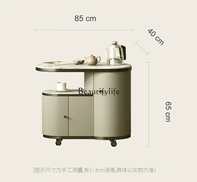 **Tea table movable balcony tea table modern light luxury natural luxury stone living room