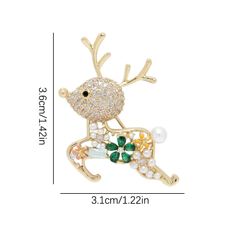 Broche bonito de veado feminino, broche delicado para meninas, alfinetes de animais brilhantes, corsage versátil, crachás luxuosos, acessórios de vestuário, presentes