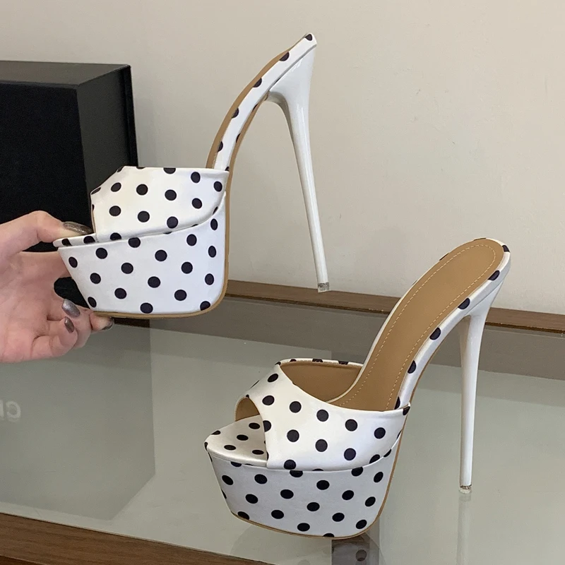 

Eilyken Fashion Sexy Open Toe Thin Heels Slippers Women Nightclub Comfortable Stripper Party Slides Shoes Zapatos De Mujer
