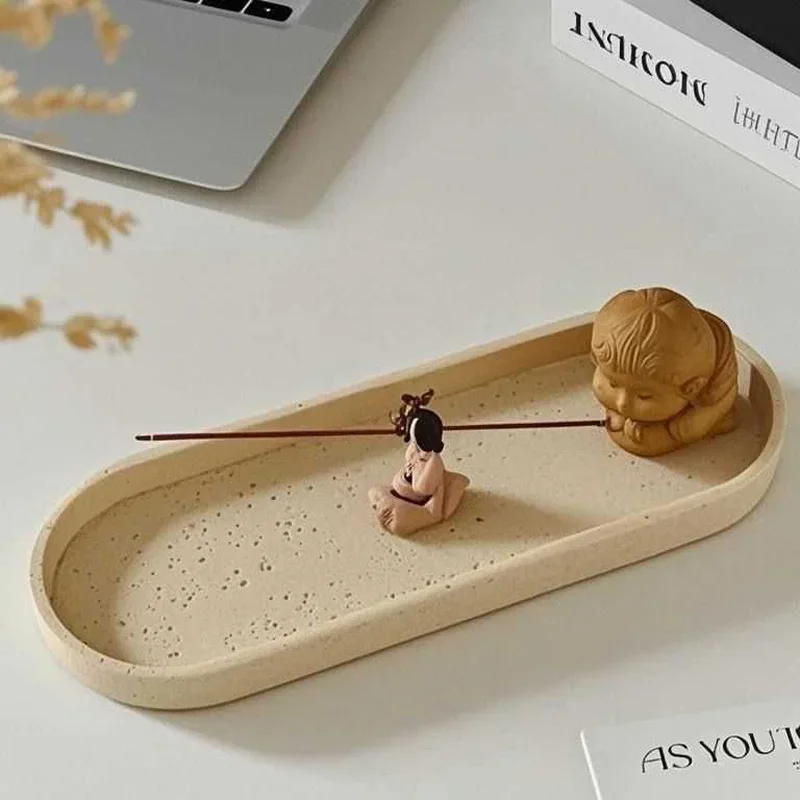 Stone Tray Storage Decoration Home Key Glasses Remote Control Items Tray Bathroom Washbasin Toiletries Storage Plate Ornaments