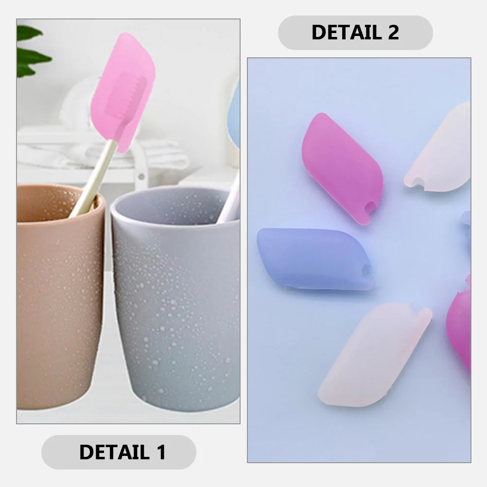 6 Pcs Silicone Toothbrush Universal Caps Dust Covers for Cases Travel Protective Toothbrushes