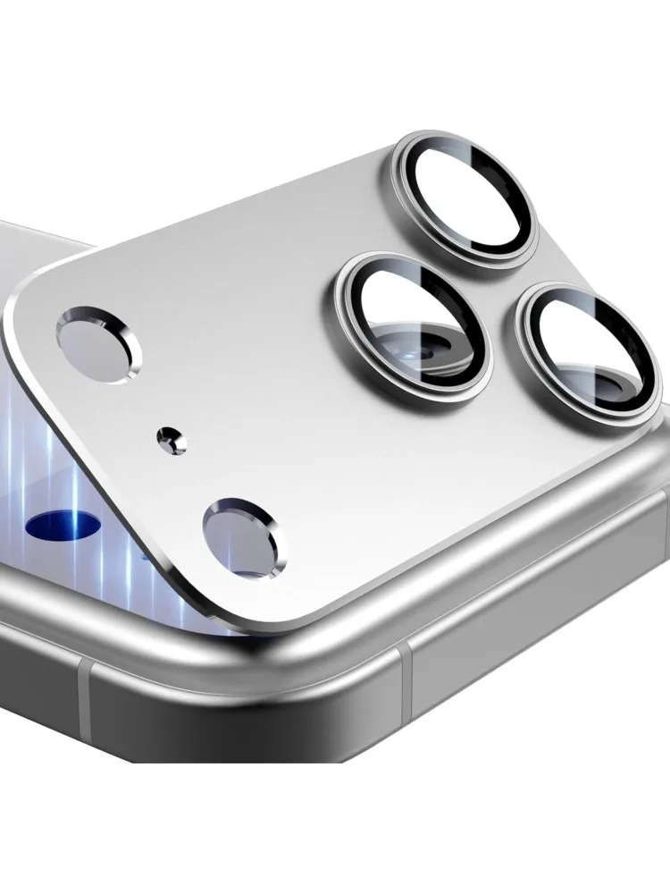 Accessoires d'objectif d'appareil photo pour iPhone 17 Pro Max 17 Pro, verre trempé Zia 360, couleur bleu foncé °   Protection d'écran en verre pour appareil photo tout-en-un