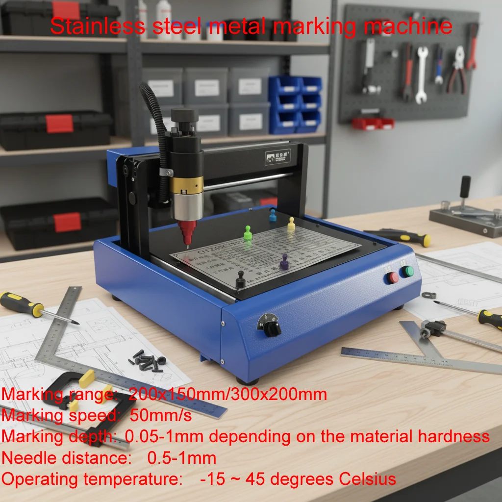 Stainless Steel Metal Marking Machine Electric Engraving Plotter Nameplate Printer - Cutting Code Device for Precision Engraving