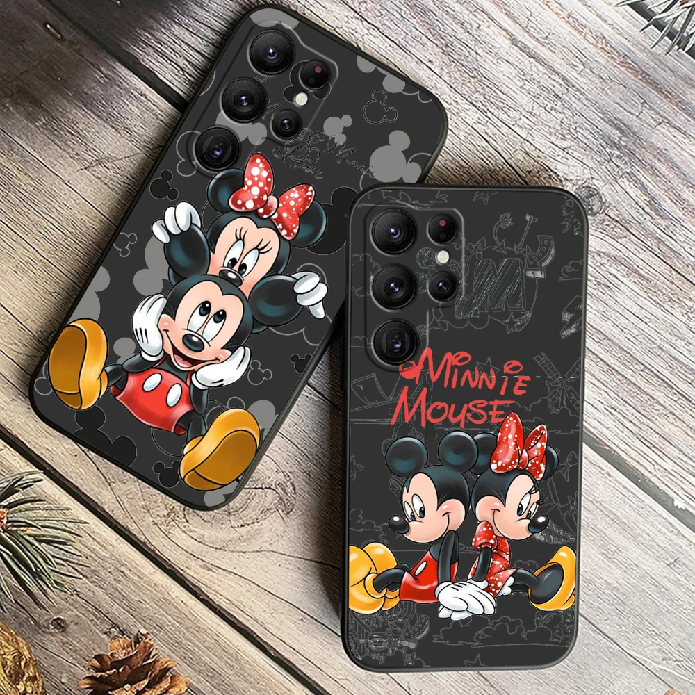 Minnie casing ponsel bayi, sarung HP mode bayi untuk Samsung Galaxy S24 S23 S22 S21 S20 FE S10 S10E Plus Ultra Pro Lite 5G hitam Funda