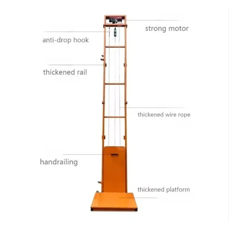 Fixed Cargo Lift Home Elevator Small Simple Goods Lift Dual Guide Rail Mobile Hydraulic Scissor Platform
